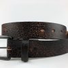 Crackled Black Leather Dress Belt